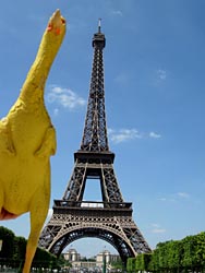 eiffel tower. and a fake chicken. just because.